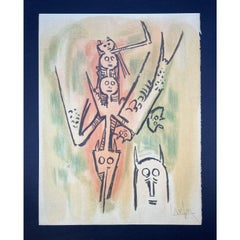 Wifredo Lam - Le Regard Vertical - Hand-Signed Lithography, 1973