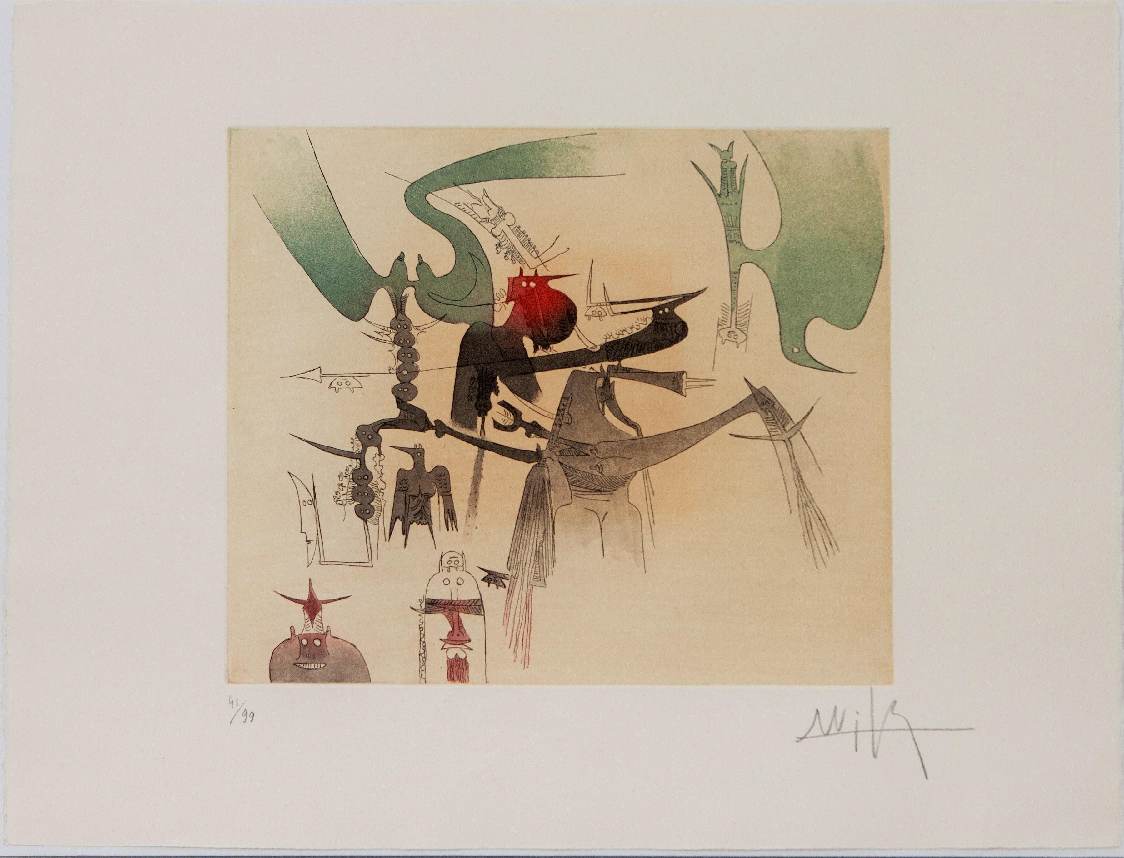 WIFREDO LAM Set of 7 Lames de Lam 1977 Cat Raisonne 366-372 HSigned Cuban Master For Sale 2
