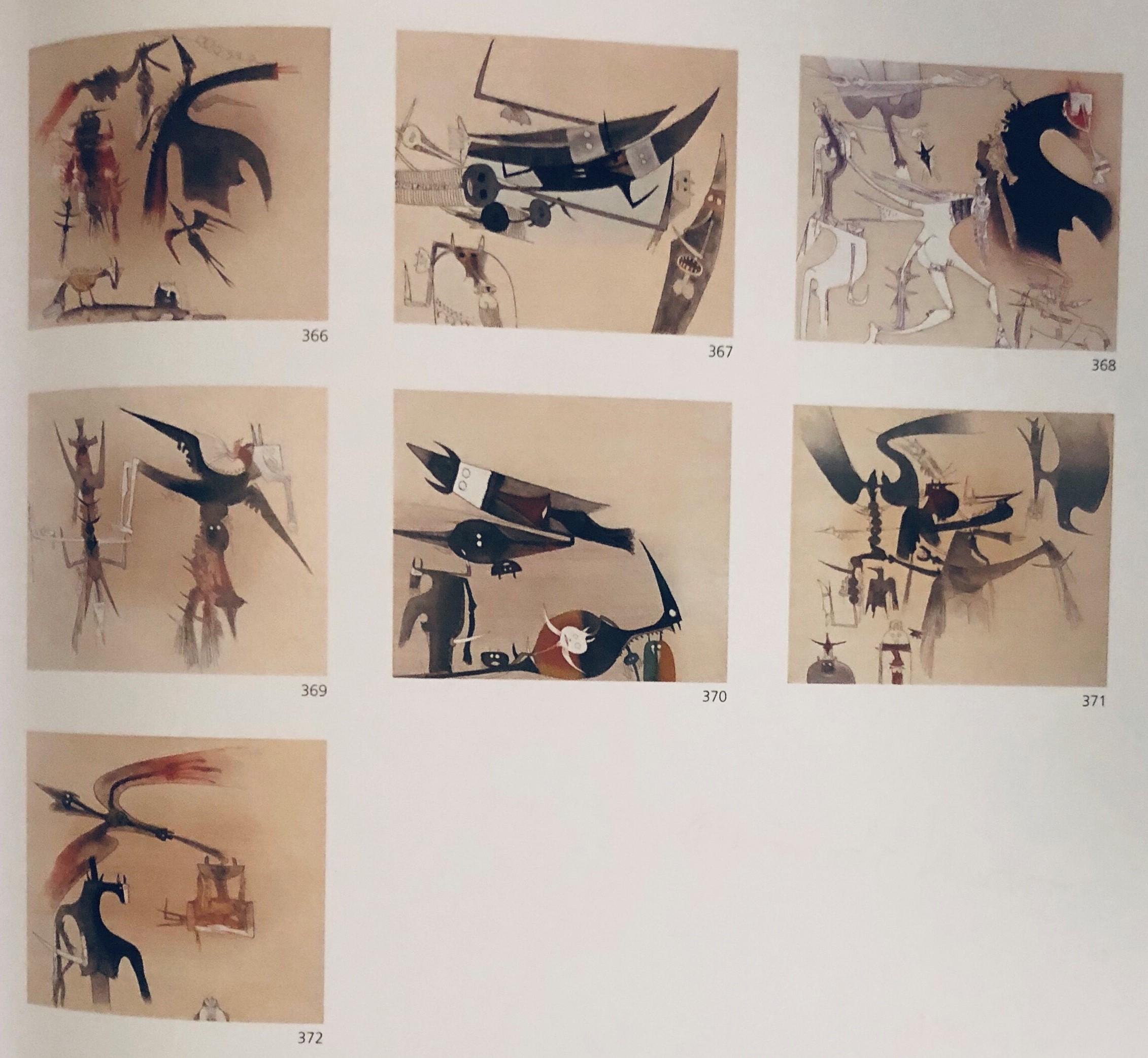 Wifredo Lam Animal Print - WIFREDO LAM Set of 7 Lames de Lam 1977 Cat Raisonne 366-372 HSigned Cuban Master