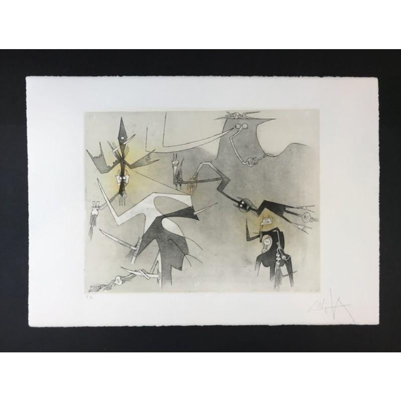 Wifredo Lam - Untitled from ”Visible Invisible” - Hand-Signed Etching, 1972

Additional Information: 
Material: Aquatint etching on Goya paper
Edited in 1972
Limited edition in 99 exemplars in cardinal numbers plus 11 from A to M
Current exemplar