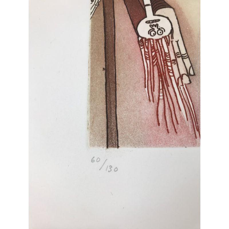 Wifredo Lam - Suite de plumes de parallèle Vingtime - gravure et aquatinte signées à la main, 1966 en vente 1