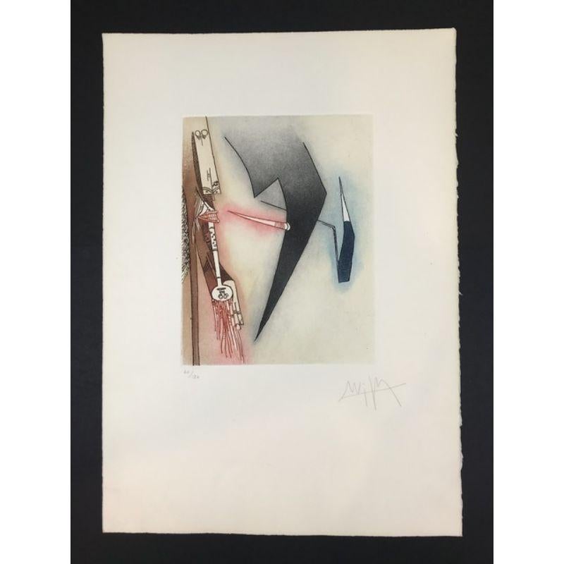Wifredo Lam - Suite de plumes de parallèle Vingtime - gravure et aquatinte signées à la main, 1966 en vente 3