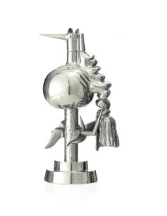 Oiseau de fer (signed chrome plated sculpture)