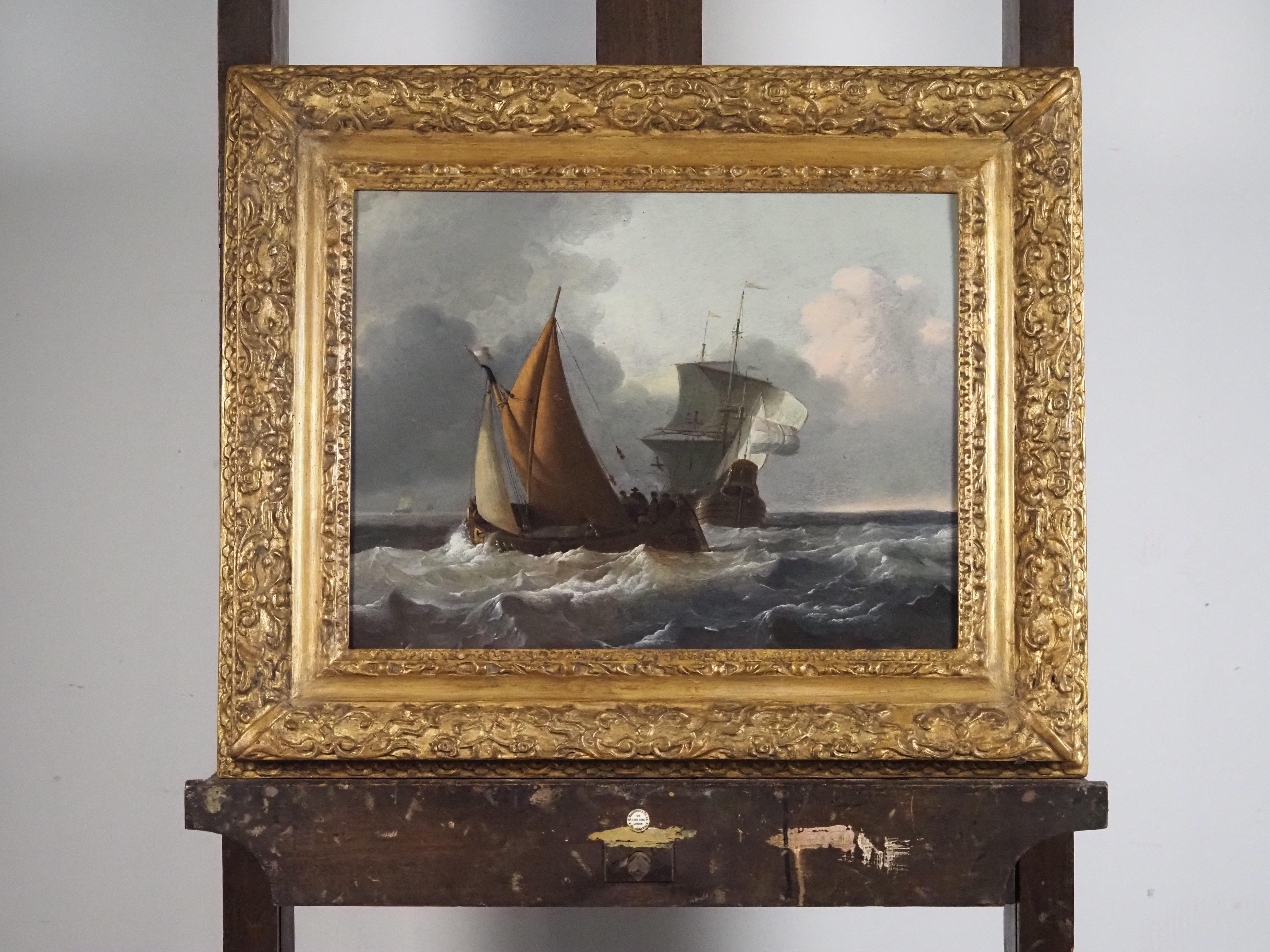 Shipping in choppy seas - Painting by Wigerus Vitringa