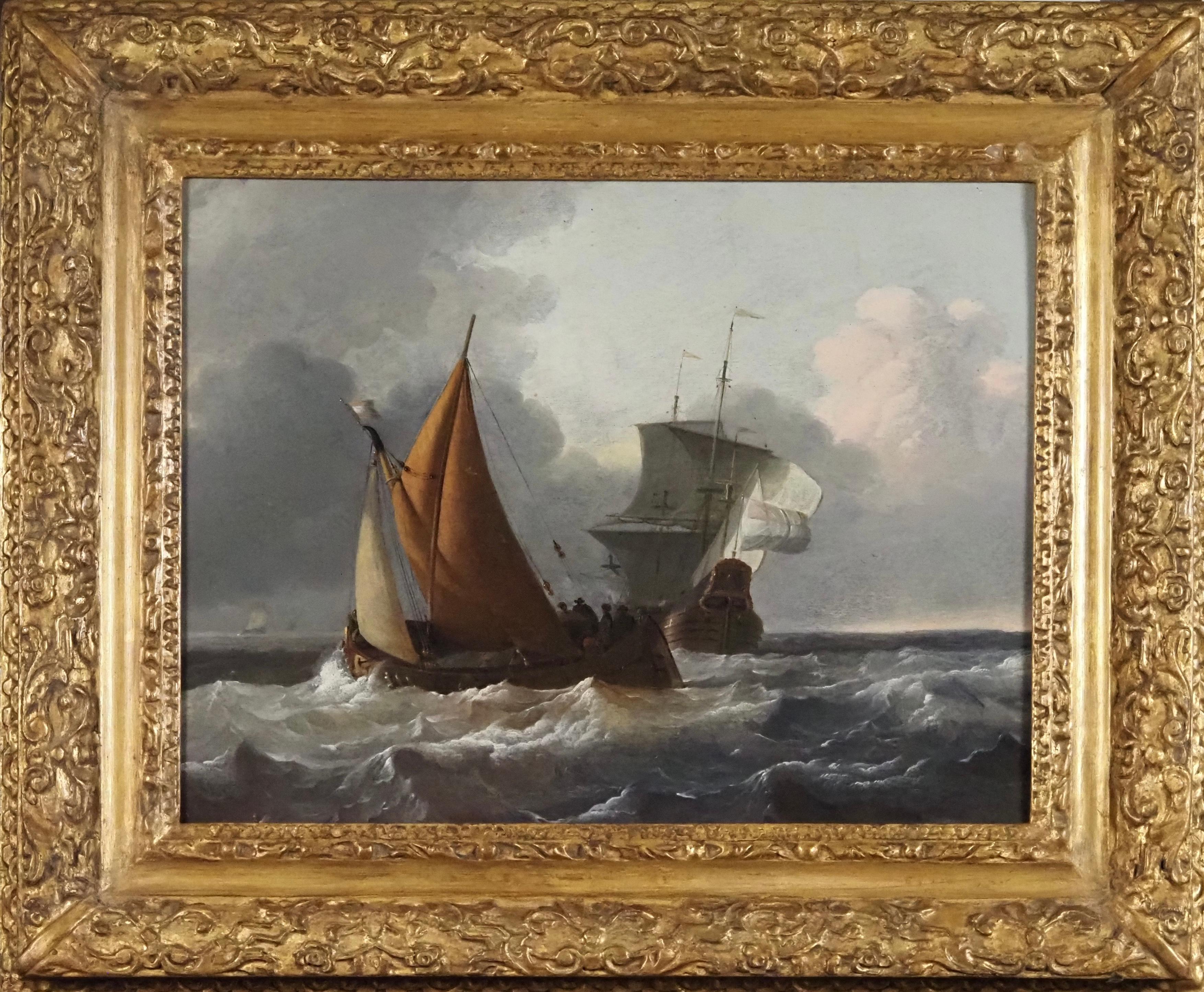 Wigerus Vitringa Landscape Painting - Shipping in choppy seas