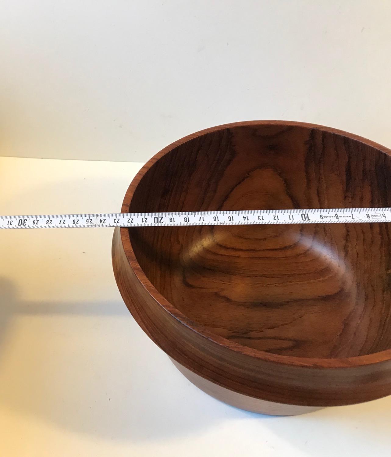 Wiggers Teak Salad Bowl with Servers, Denmark 1960s, Set of 3 In Good Condition In Esbjerg, DK