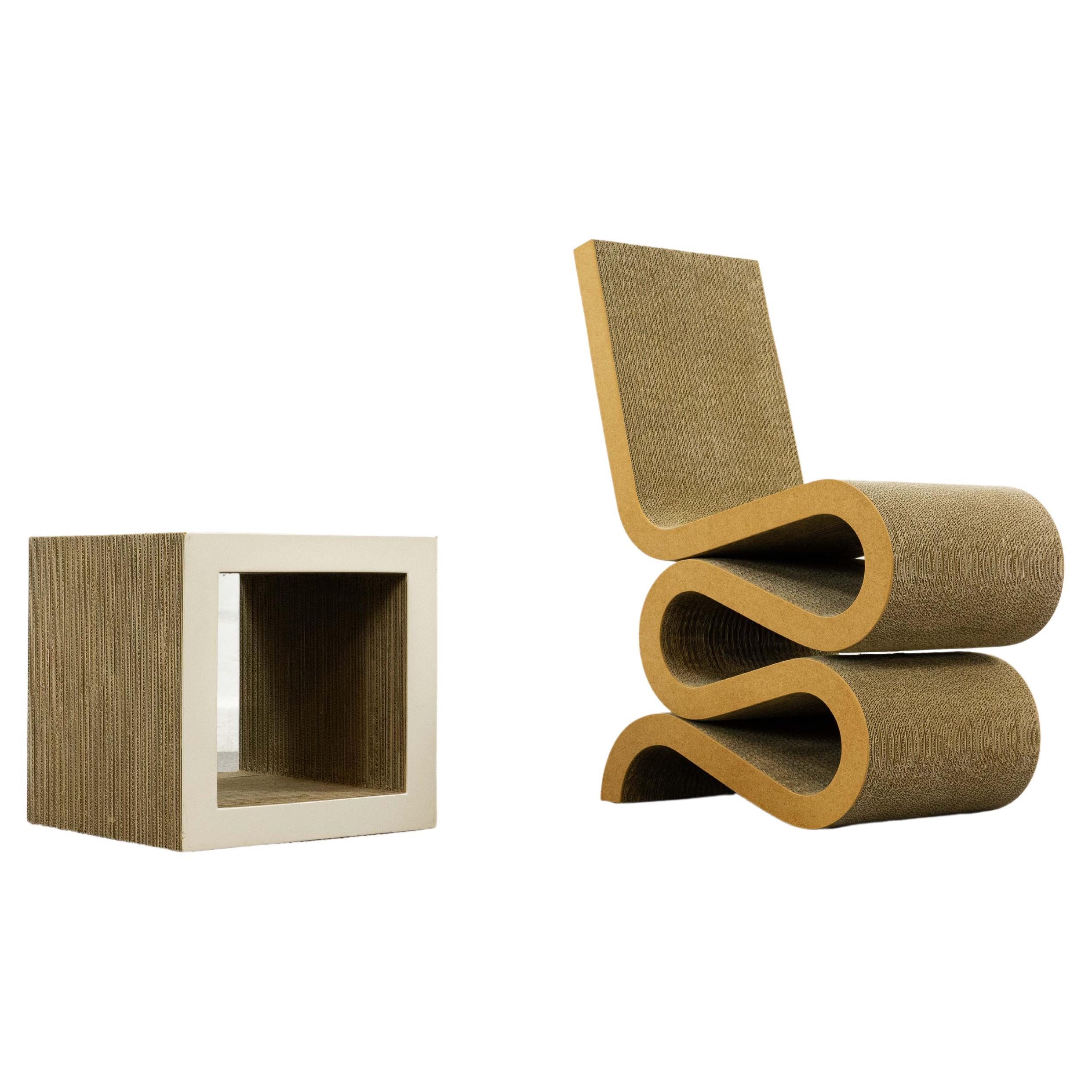 Wiggle Chair and Coffee Table by Frank O. Gehry for Vitra from Easy Edges Series