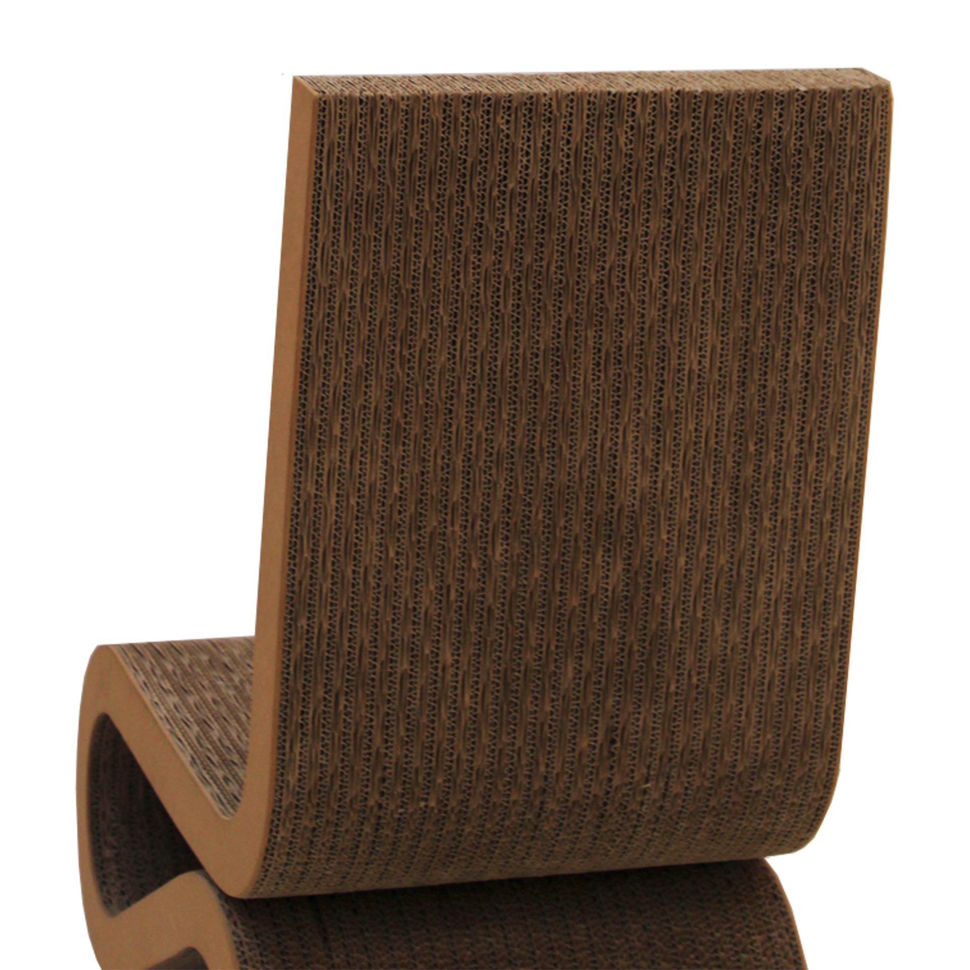 American Wiggle Side Chair Designed by Frank Gehry made in Organic shaped Cardboard 