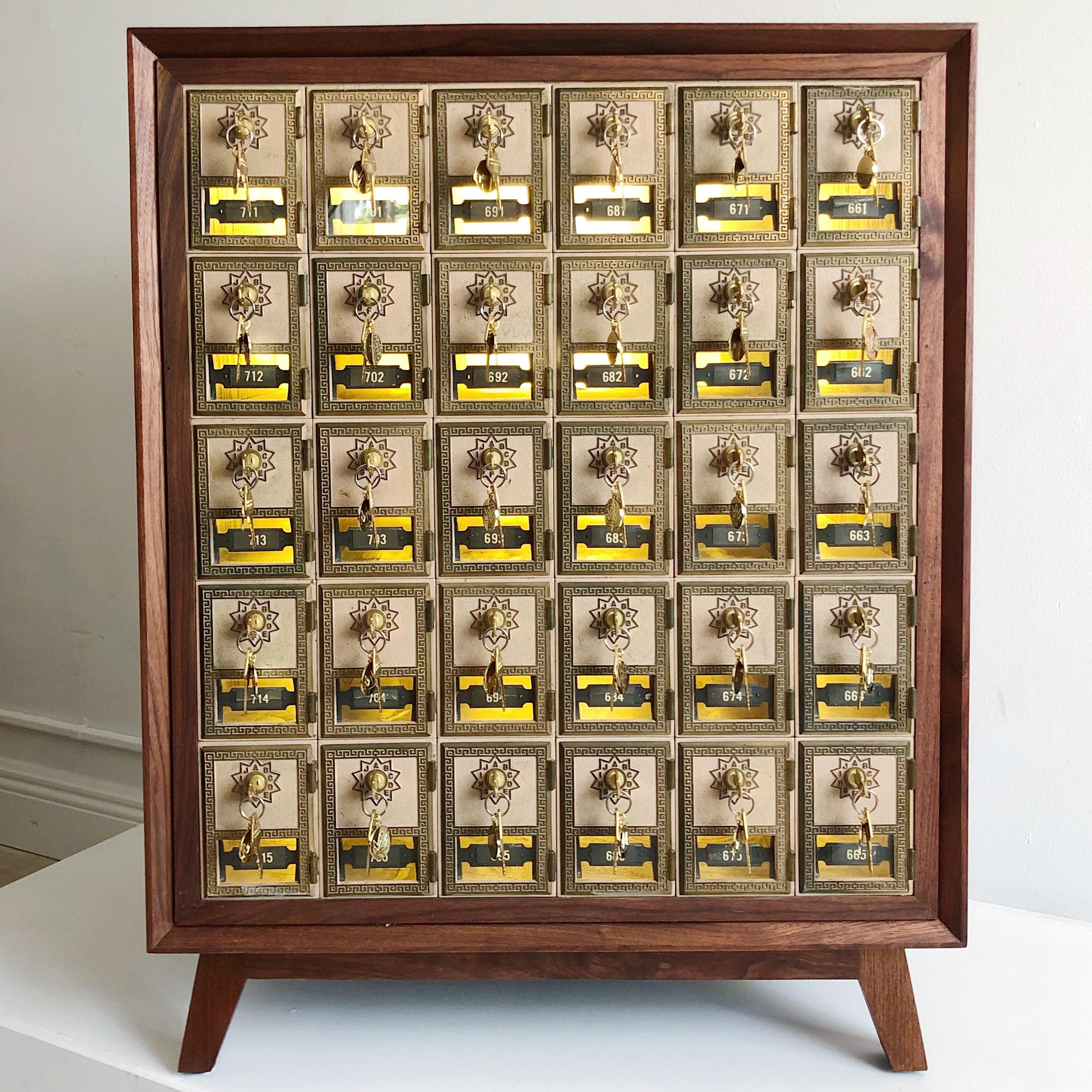 American Wigu Studios Costner Collection CC Cabinet With Antique Post Office Boxes
