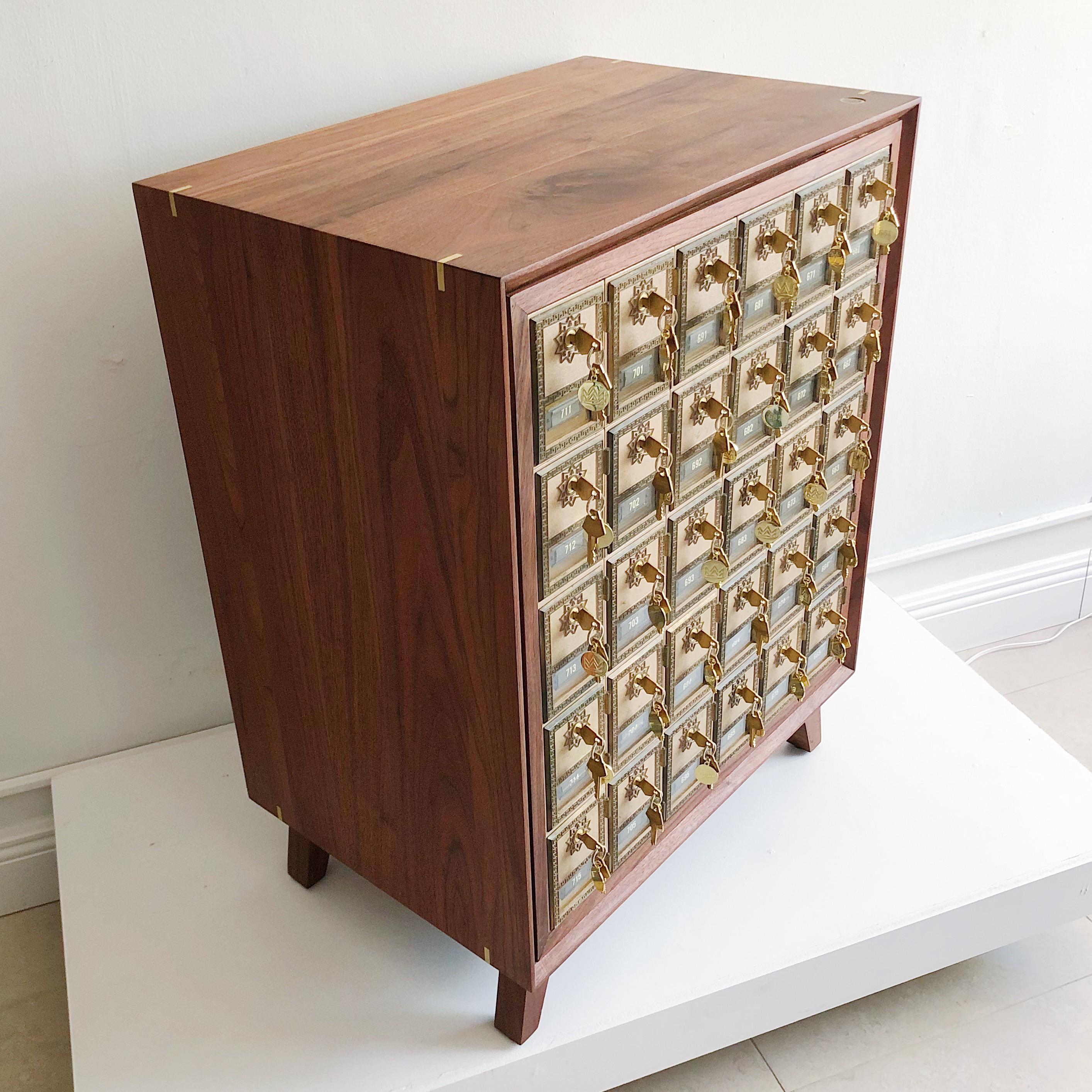Wigu Studios Costner Collection CC Cabinet With Antique Post Office Boxes In Good Condition In West Palm Beach, FL