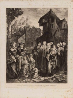 Altarwerk in der Pfarrkirche zu... - Etching by Wihelm Hecht - Late 19th Century