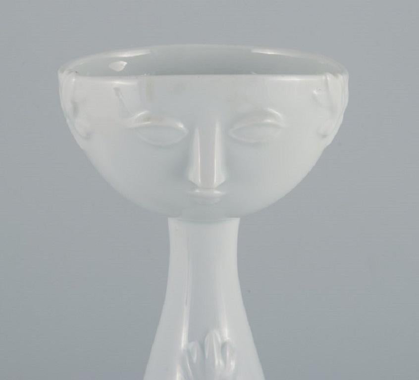 Mid-Century Modern Wiinblad for Rosenthal, Germany, Tall Vase in White Porcelain, 1980s