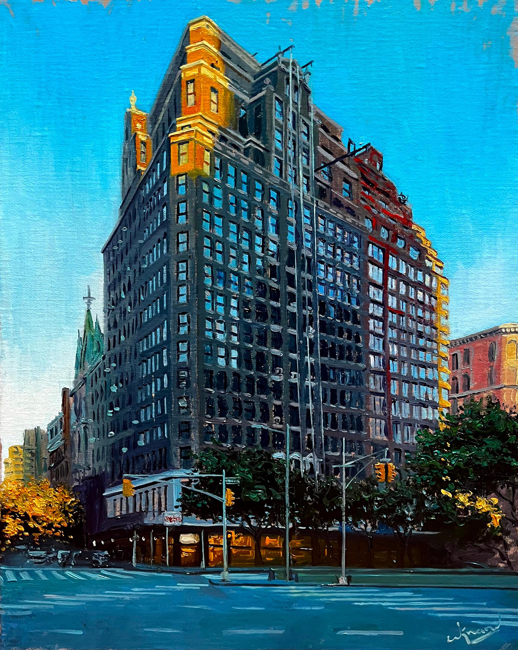 Broadway Manhattan - Quadro realistico contemporaneo di New York del 21° secolo