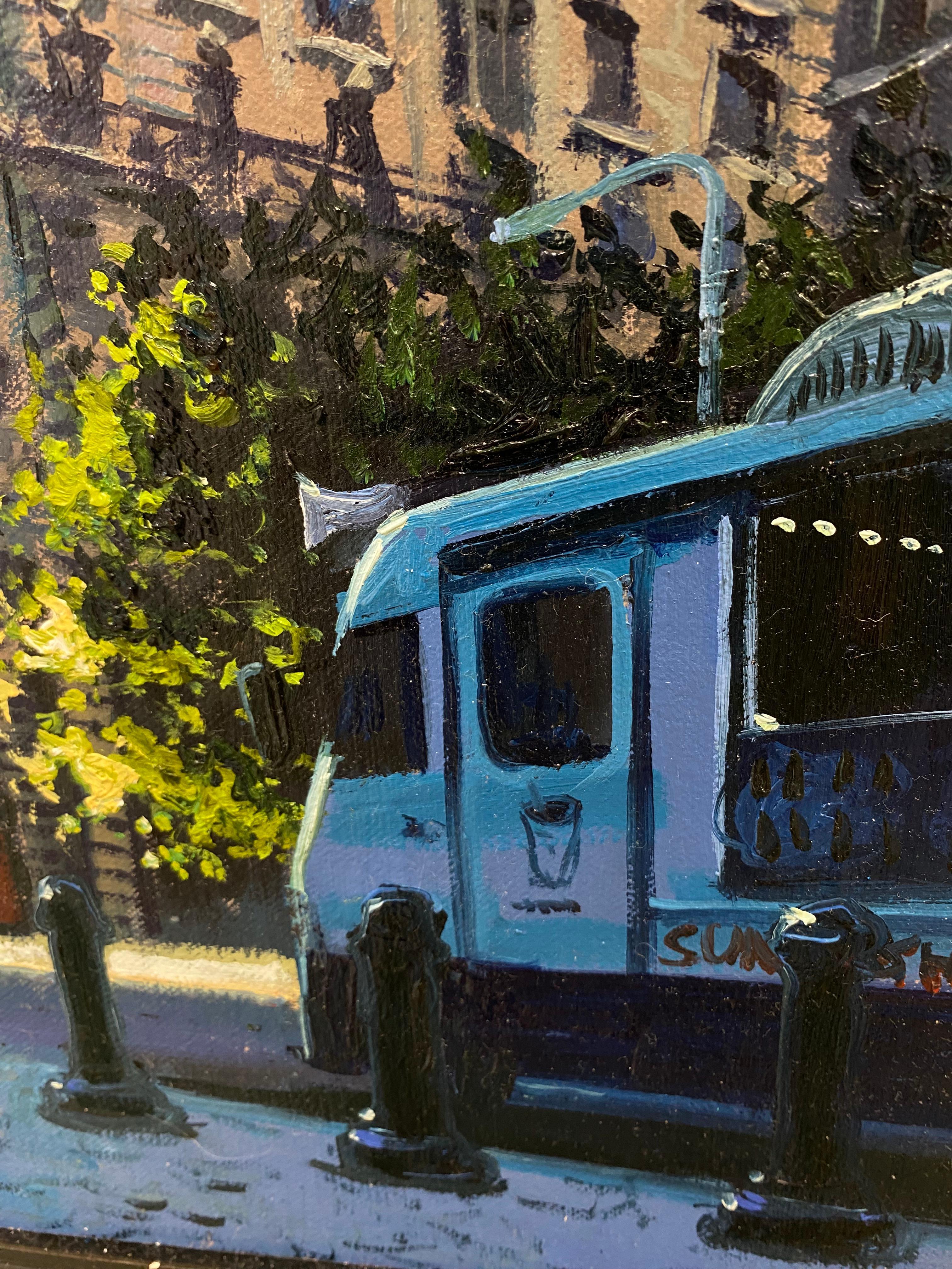 Broadway West New York - pittura realistica contemporanea del 21° secolo in vendita 5