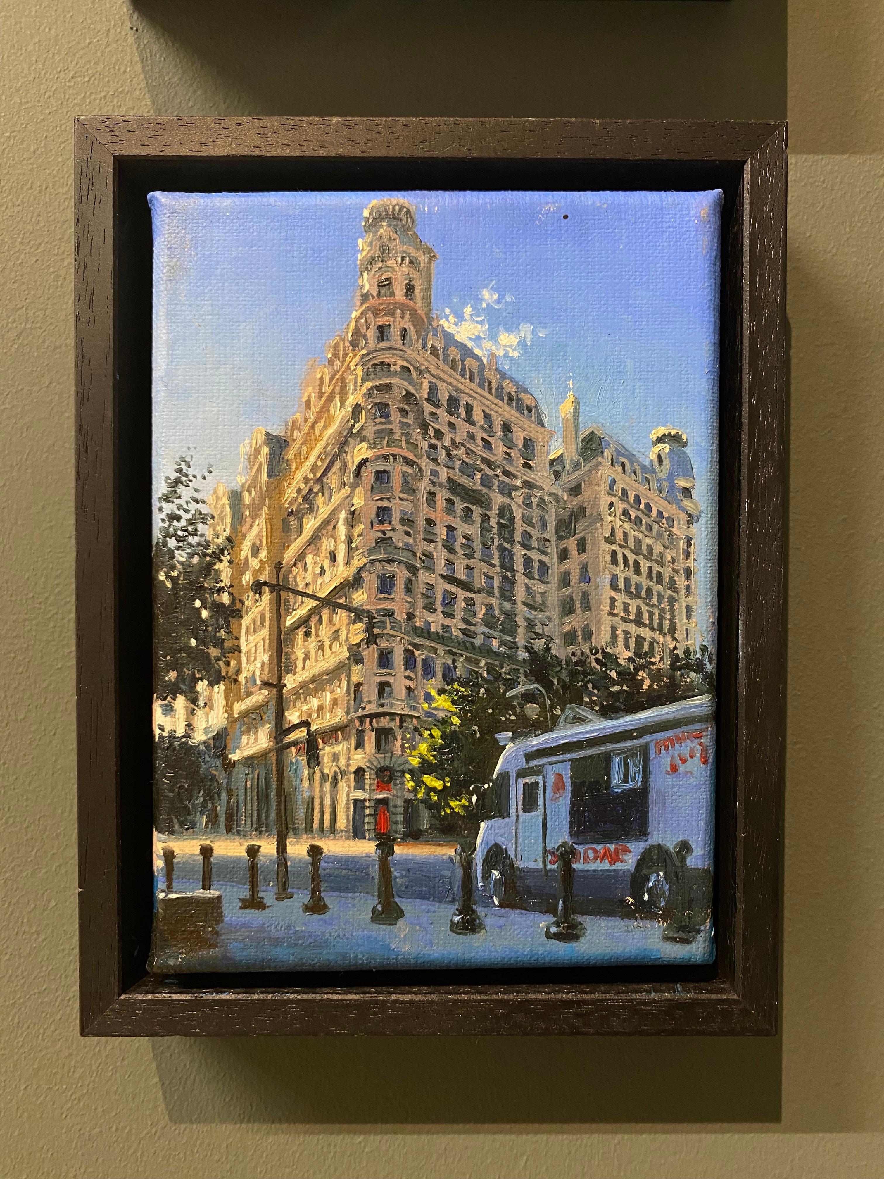 City View - Quadro realistico contemporaneo di New York del 21° secolo - Painting di Wijnand Driessen