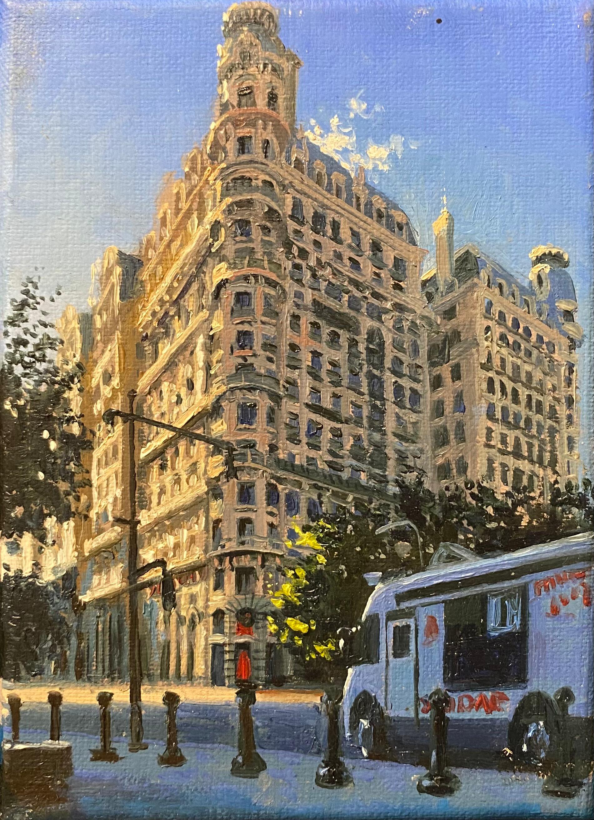 Landscape Painting di Wijnand Driessen - City View - Quadro realistico contemporaneo di New York del 21° secolo