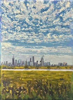 Manhattan Skyline - 21st Century contemporary realistic painting of Tokyo