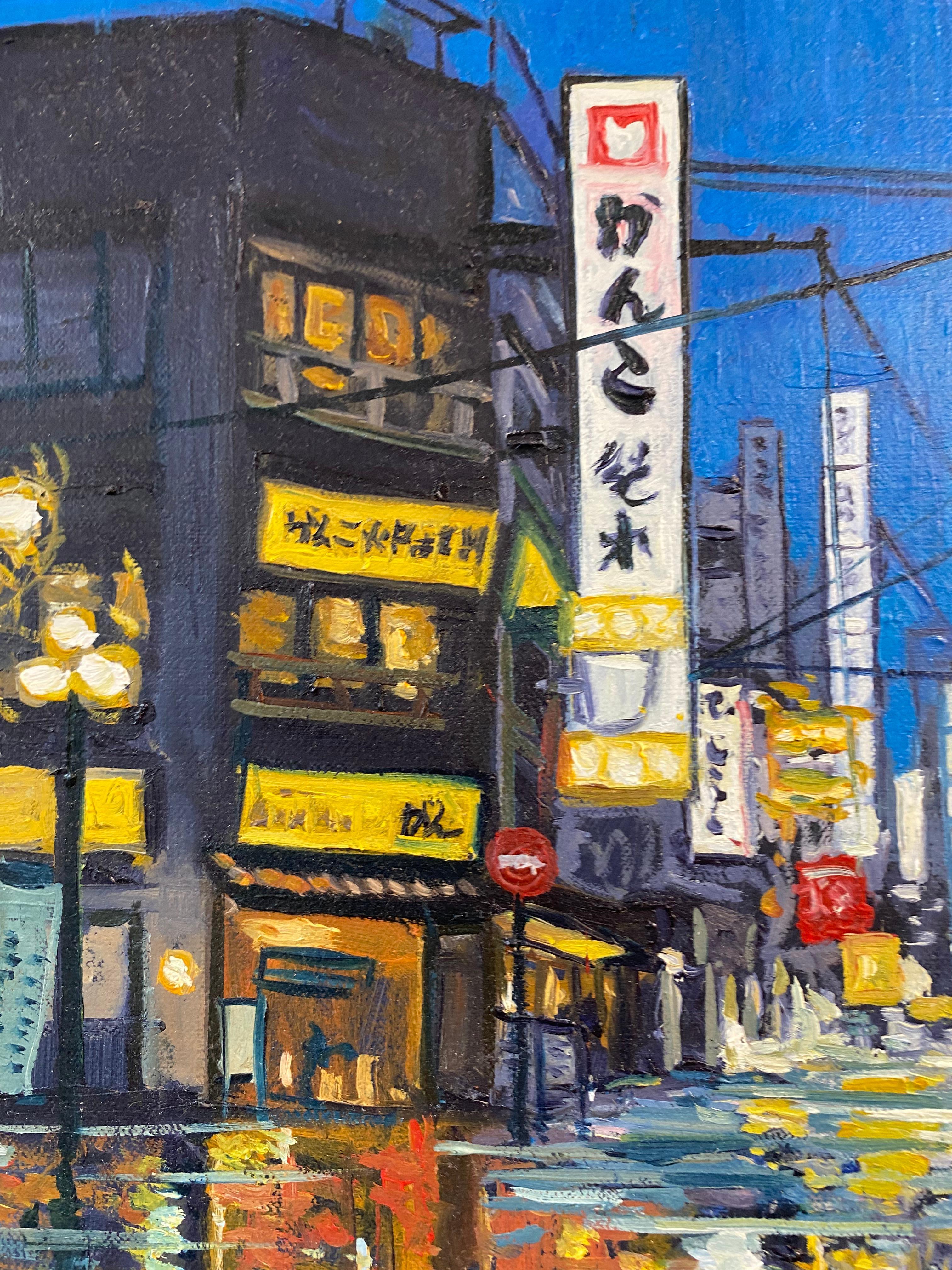 Osaka im Regen - Zeitgenössische realistische Malerei des 21. Jahrhunderts in Japan im Angebot 1