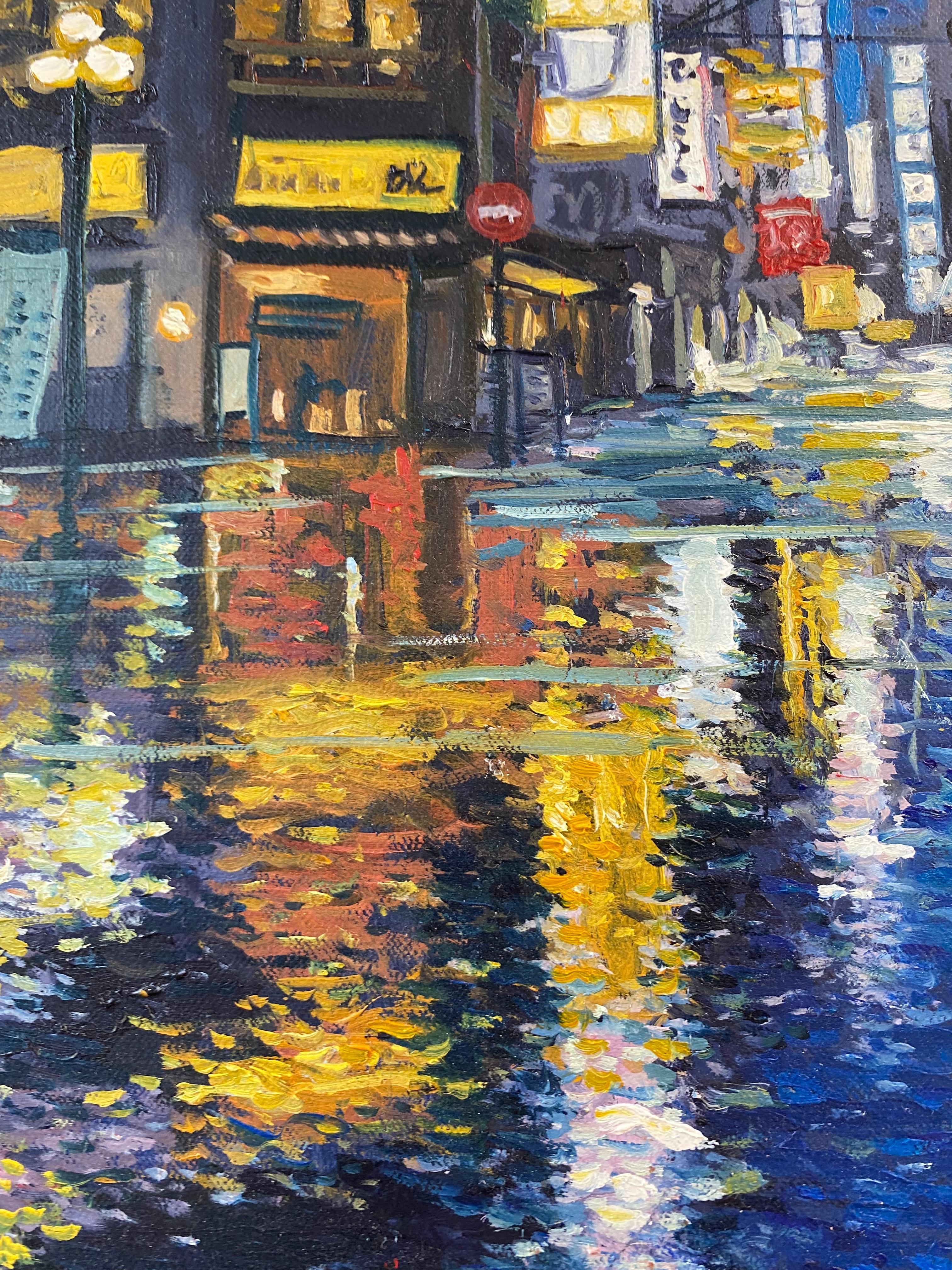 Osaka im Regen - Zeitgenössische realistische Malerei des 21. Jahrhunderts in Japan im Angebot 2