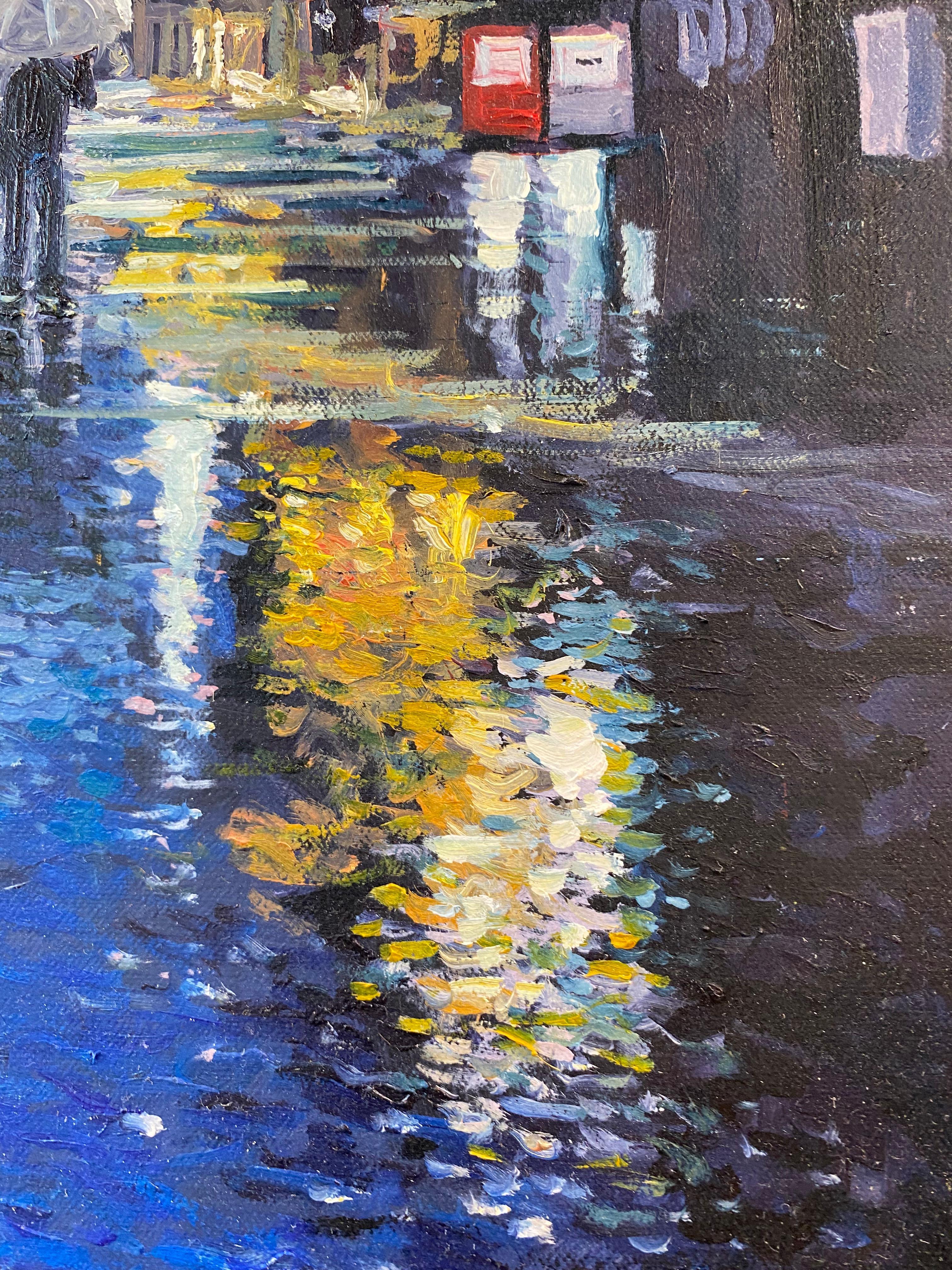 Osaka im Regen - Zeitgenössische realistische Malerei des 21. Jahrhunderts in Japan im Angebot 3