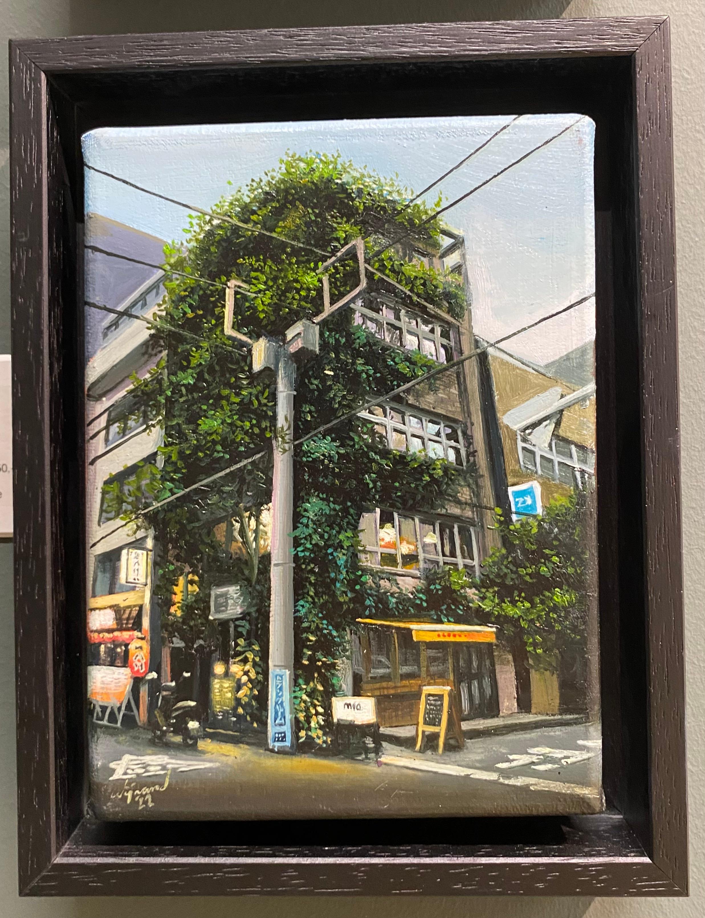 Yvy Bar in Tokio - 21. Jahrhundert zeitgenössische realistische Malerei von Tokio – Painting von Wijnand Driessen