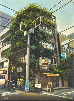 Yvy Bar à Tokyo - peinture réaliste contemporaine du 21e siècle de Tokyo