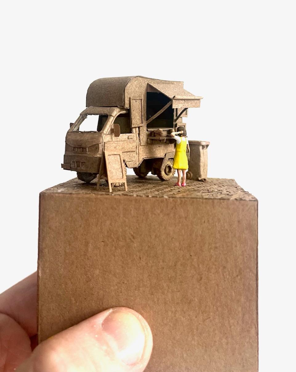 Foodtruck - 21st Century Contemporary Realistic City Scape Sculpture