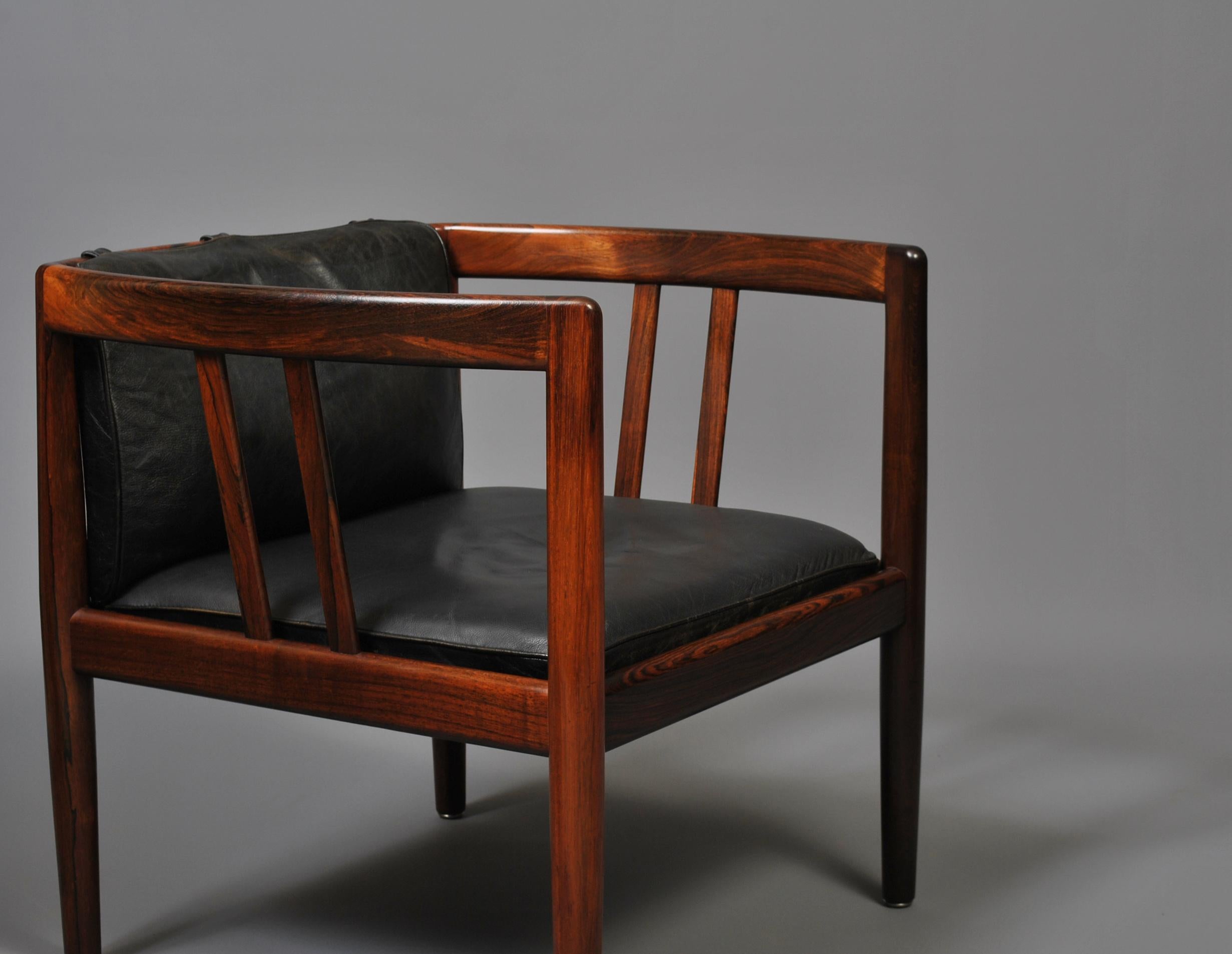20th Century Wikkelso Holger Christiansen Lounge Chair & Ottoman