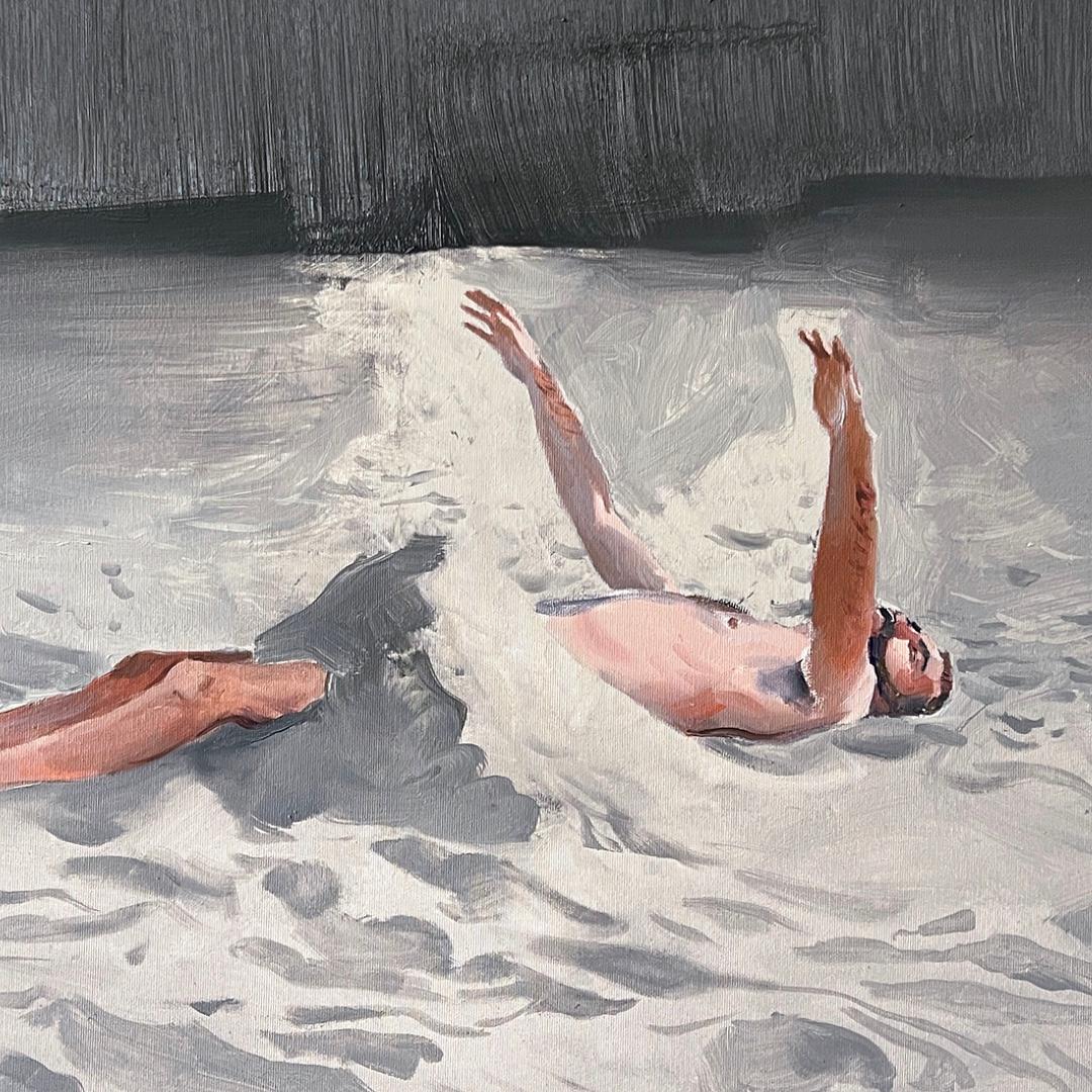 DUNE - Peinture à l'huile contemporaine expressive et joyeuse, paysage marin, vue sur la mer - Painting de Wiktor Jackowski