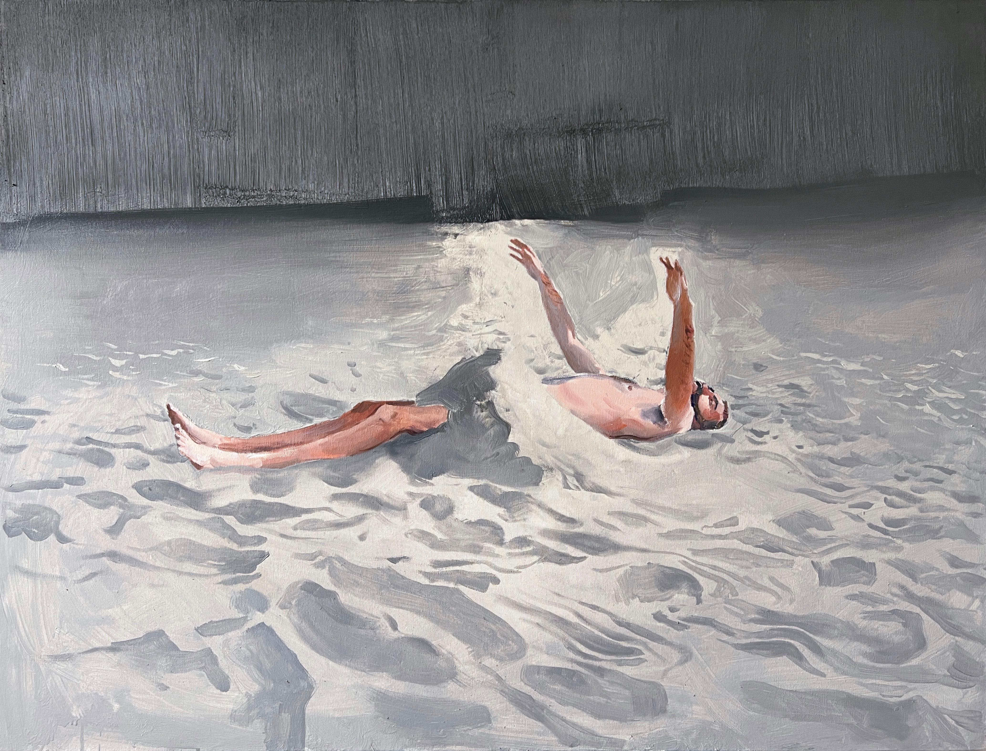 Landscape Painting Wiktor Jackowski - DUNE - Peinture à l
huile contemporaine expressive et joyeuse, paysage marin, vue sur la mer