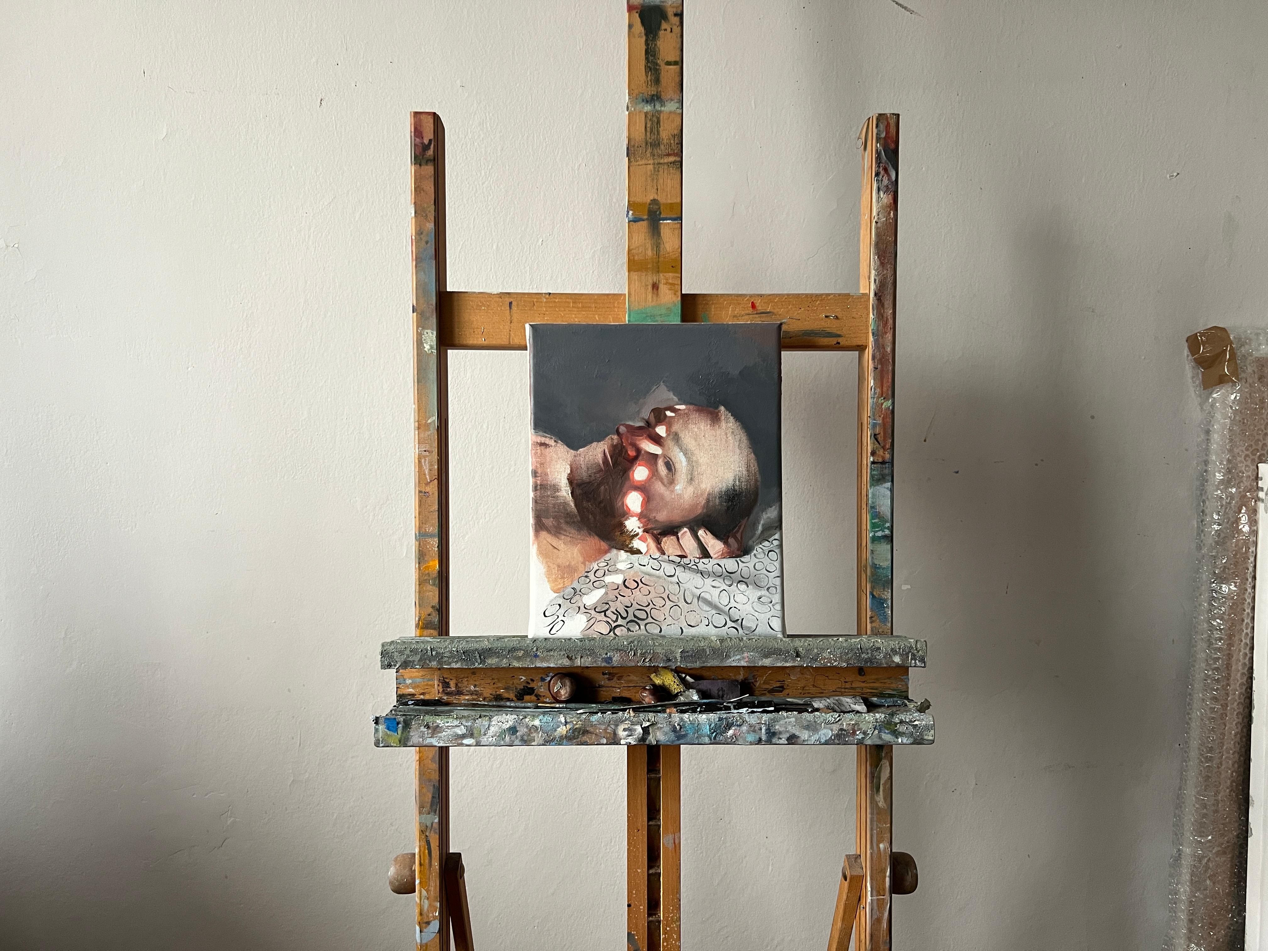 ECLIPSE 3 - Modern Expressive Oil Portrait Painting For Sale 4