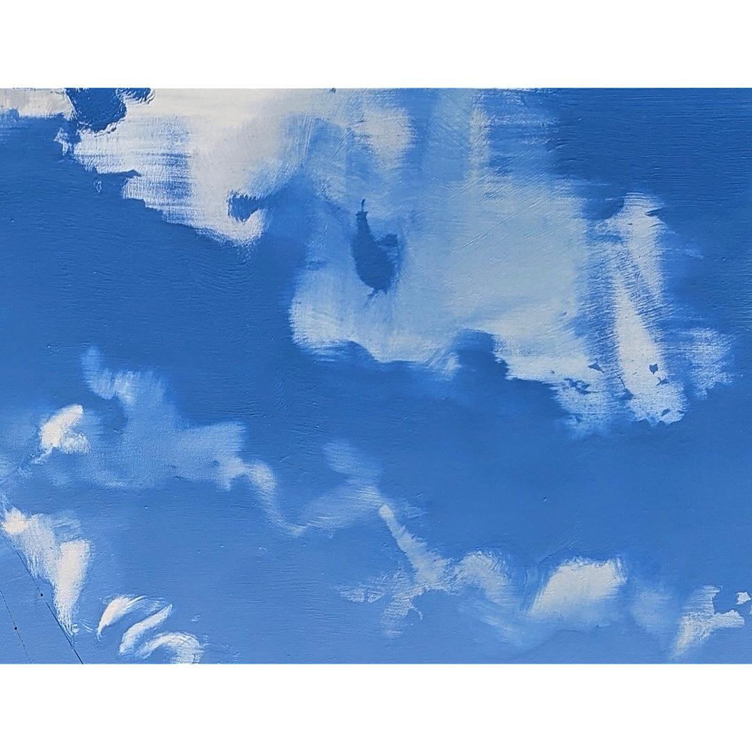 Mât d'Islande - Peinture à l'huile moderne et expressive de la Nature, Légèreté, Nuages, Ciel - Contemporain Painting par Wiktor Jackowski