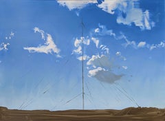 Mast Of Iceland - Modern Expressive Nature Oil Painting, Lightness, Clouds, Sky