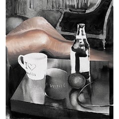 SWAB ,  I Love Berlin - Pittura a olio moderna ed espressiva, paesaggio urbano, ritratto maschile