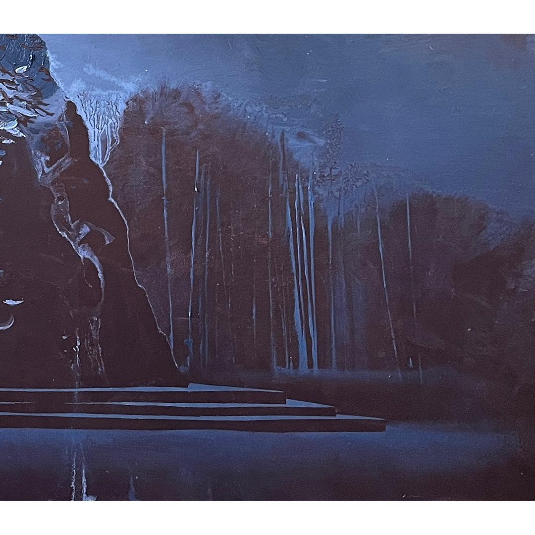 Le monument à Taras Shevchenko à Kharkiv, Ukraine -  Peinture à l'huile expressionniste - Gris Landscape Painting par Wiktor Jackowski