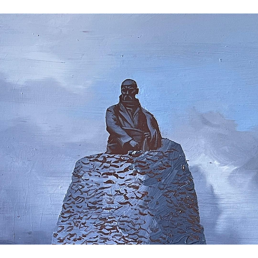 Le monument à Taras Shevchenko à Kharkiv, Ukraine -  Peinture à l'huile expressionniste en vente 2