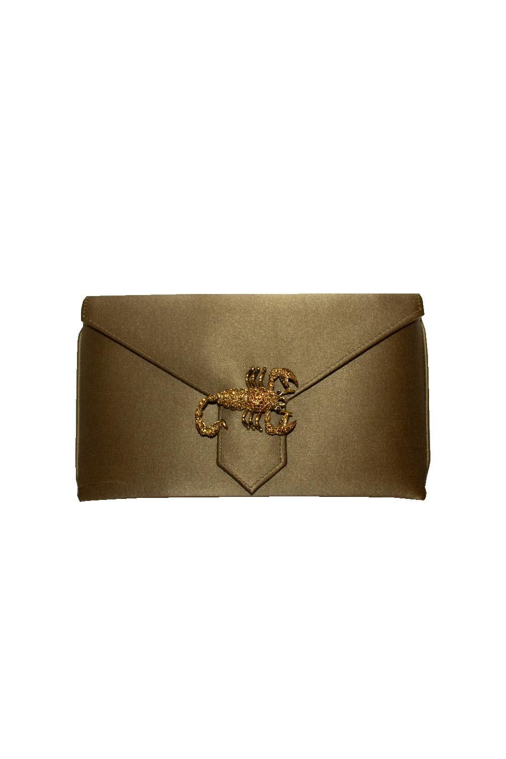 Wilbur und Gussie Abendtasche aus Seide mit dekorativem Skorpionverschluss aus Seide für Damen oder Herren im Angebot