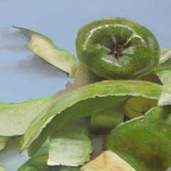 A Realist Still-Life Acrylic on Canvas Painting, "Apple Peel- The Absence is Ap"