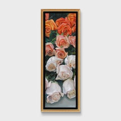 Realistisches Stillleben, Acryl auf Leinwand, Gemälde, „ Ombre Rose One“