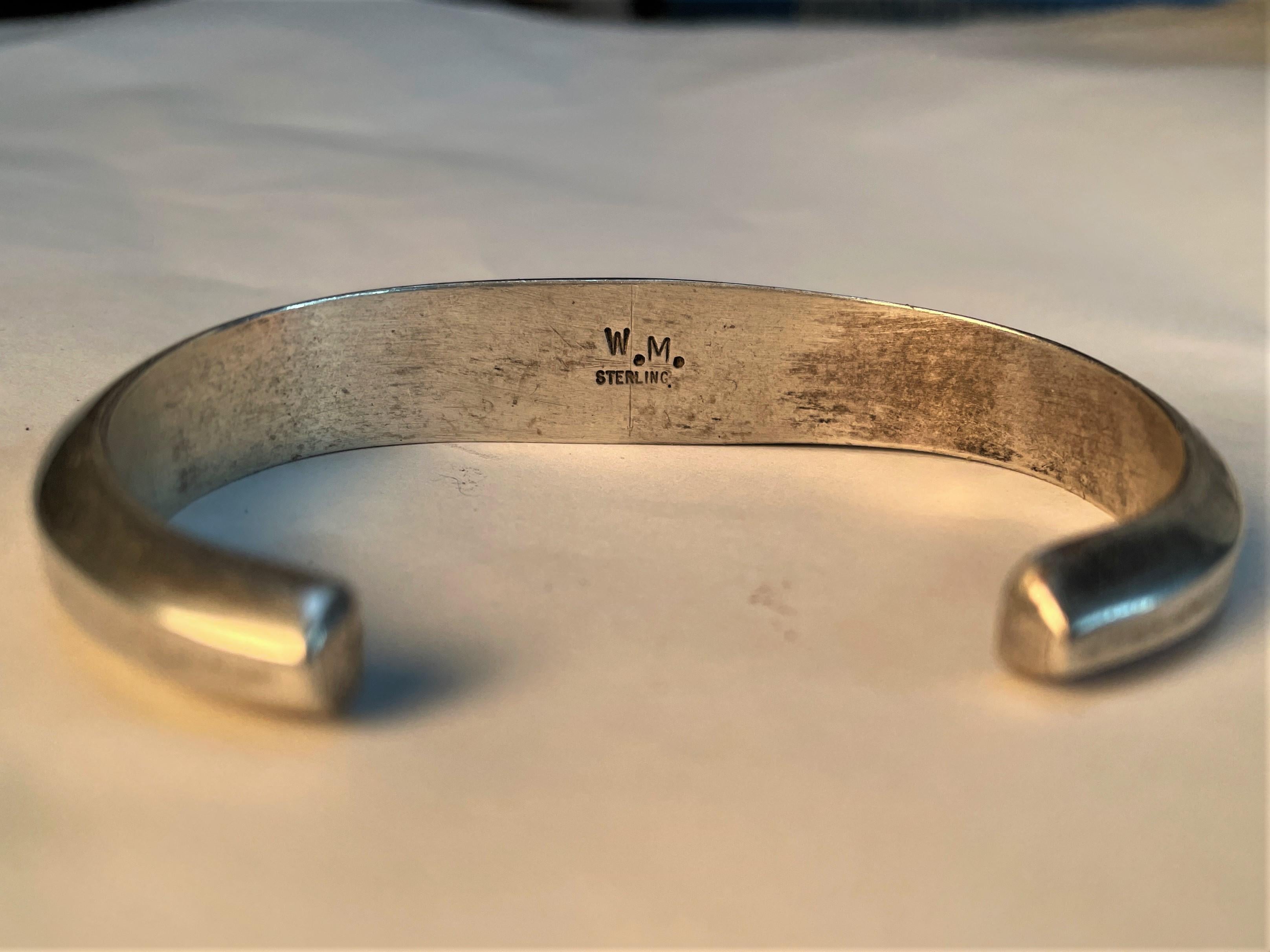 American Wilbur Musket W.M. Navajo Multi Stone Inlaid Cuff Bracelet For Sale