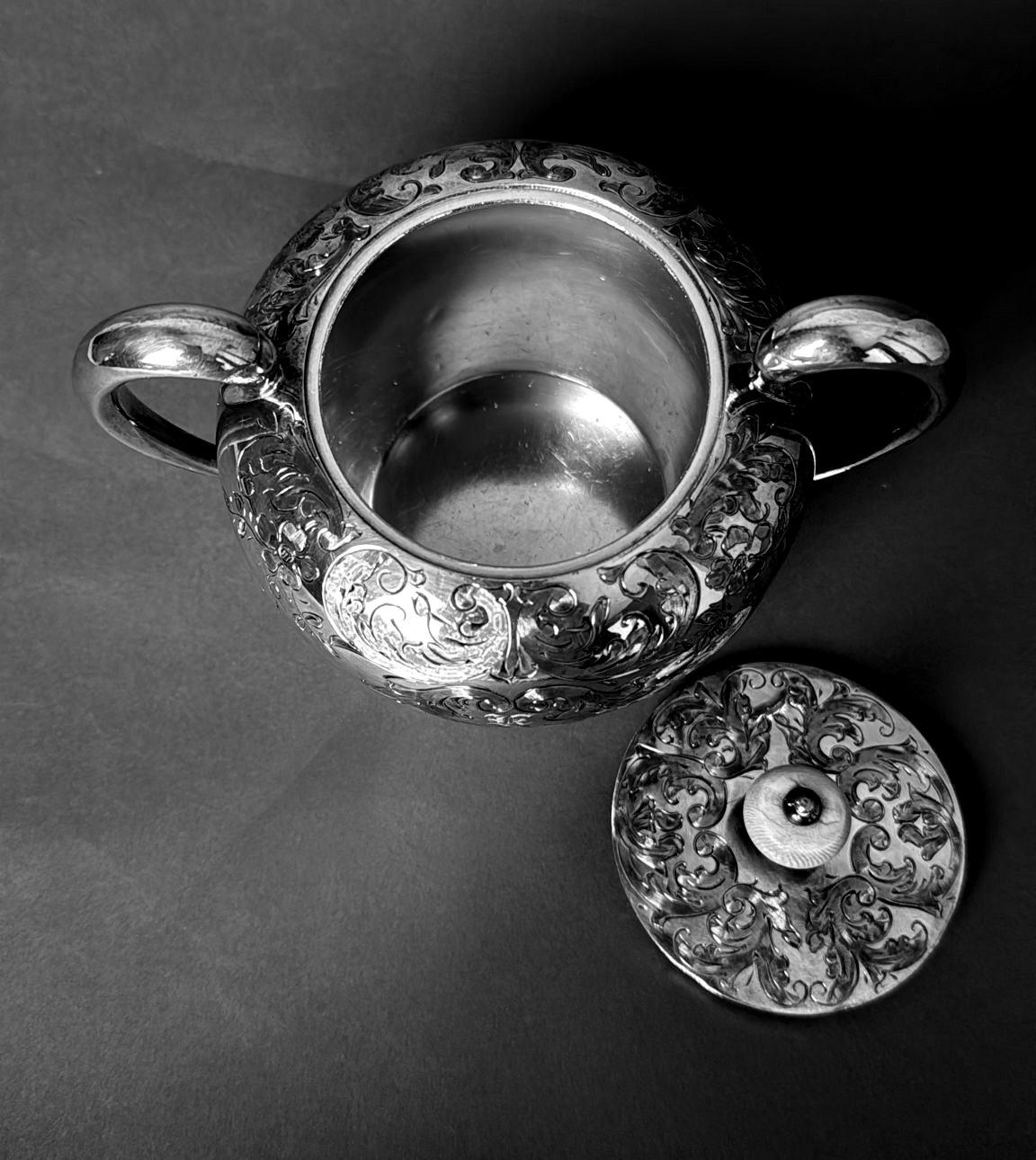 Wilcox Co. American Tea Service In Britannia Metal 3 Pieces 9