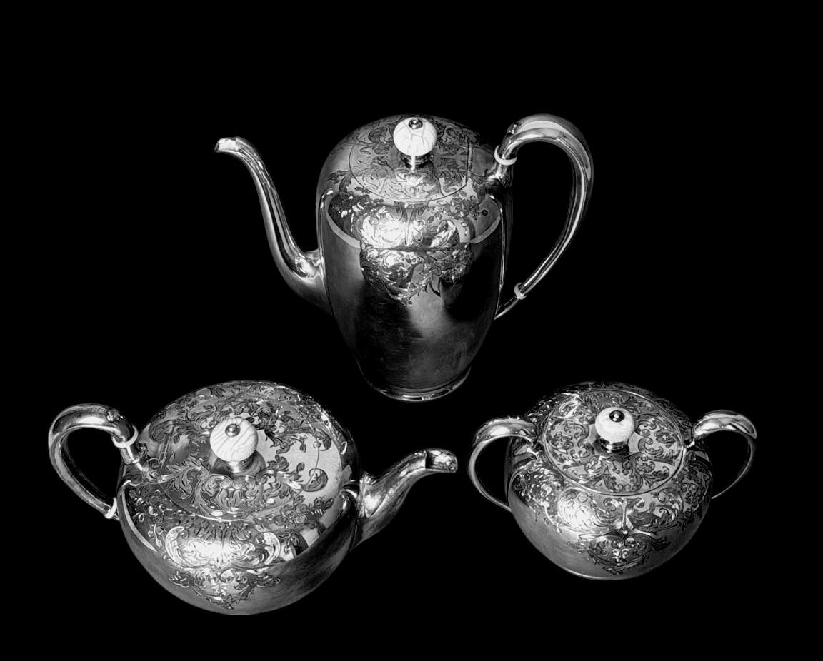 Victorian Wilcox Co. American Tea Service In Britannia Metal 3 Pieces