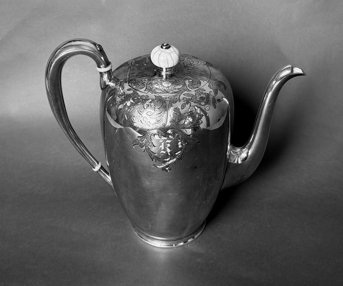 Engraved Wilcox Co. American Tea Service In Britannia Metal 3 Pieces