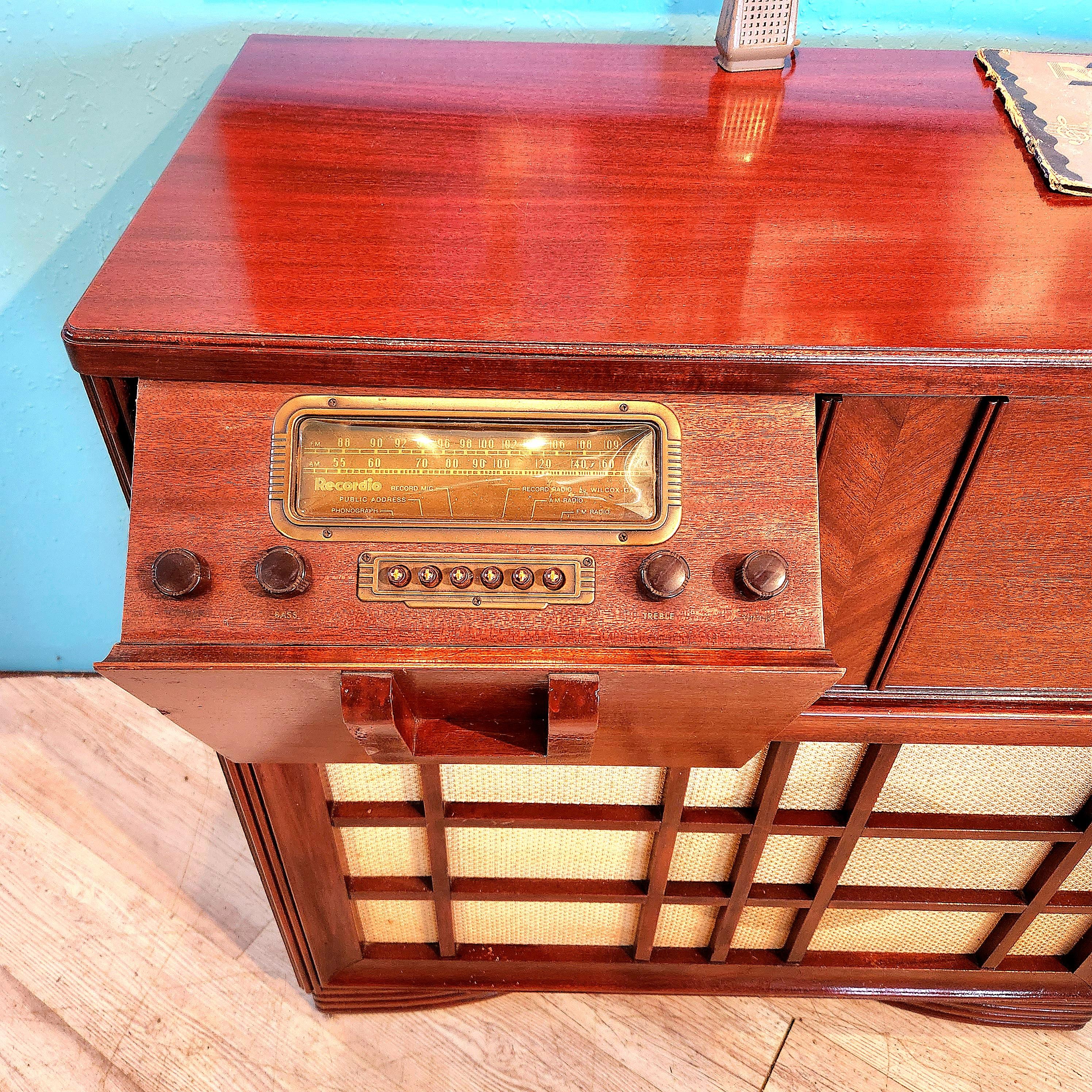 A Wilcox Recordio vintage home recording studio, radio, tourne-disque-cutter en vente 3