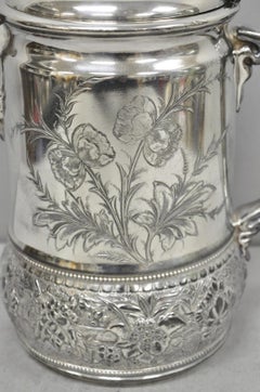 Wilcox Silver Plate Co Art Nouveau Silver Plated Duck Handle Coffee Pot Pitcher