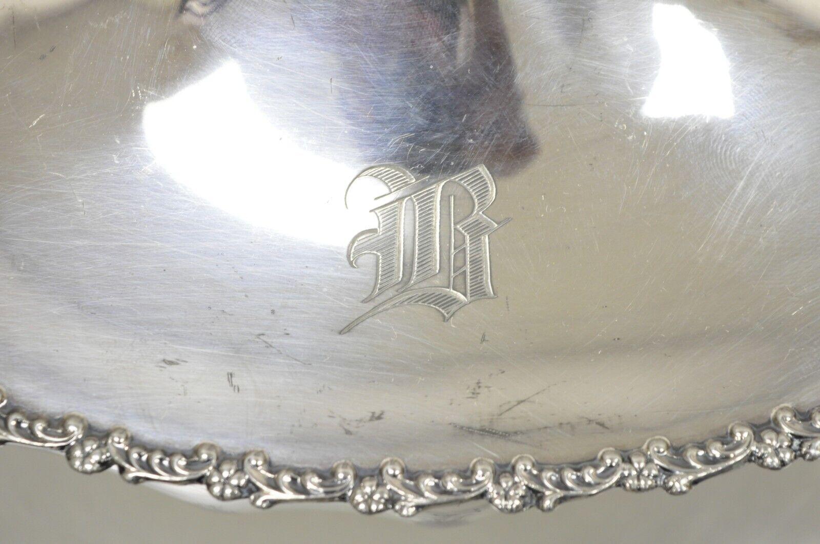 Early 20th Century Wilcox Silverplate Co Silver Plated Victorian Lidded Soup Tureen Bowl B Monogram For Sale