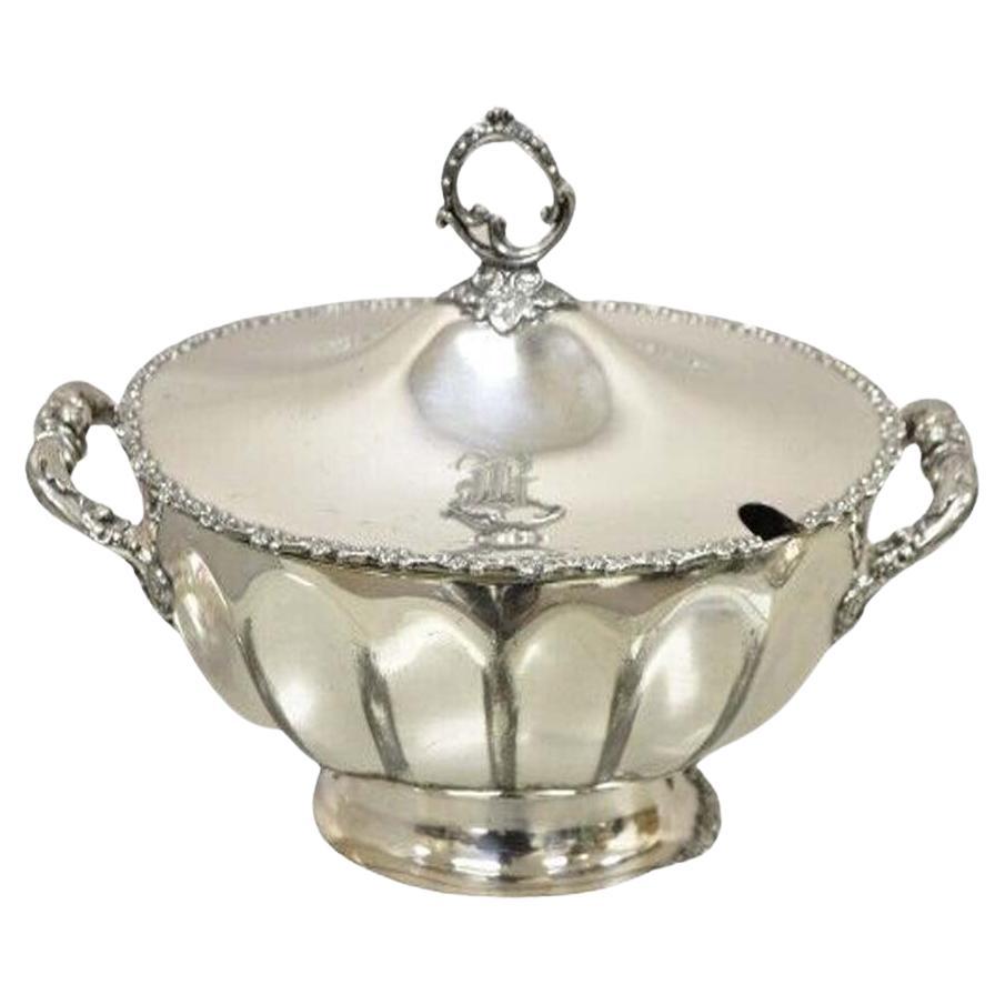 Wilcox Silverplate Co Silver Plated Victorian Lidded Soup Tureen Bowl B Monogram For Sale