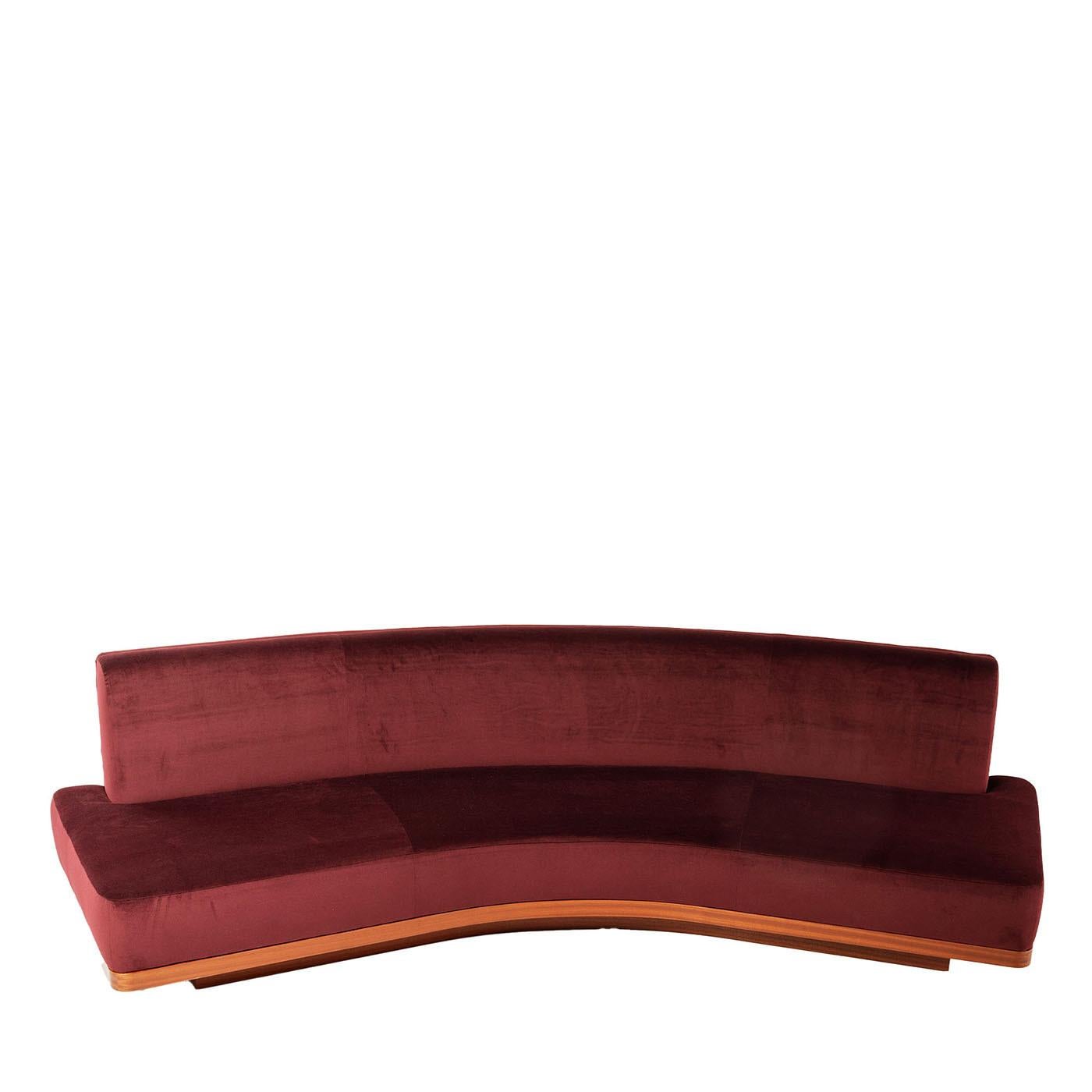 Gebogenes Sofa mit Wildrückenlehne aus rotem Wein von Lorenza Bozzoli (21. Jahrhundert und zeitgenössisch) im Angebot