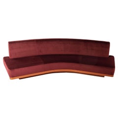 Wild Back Curved Red Wine Sofa by Lorenza Bozzoli