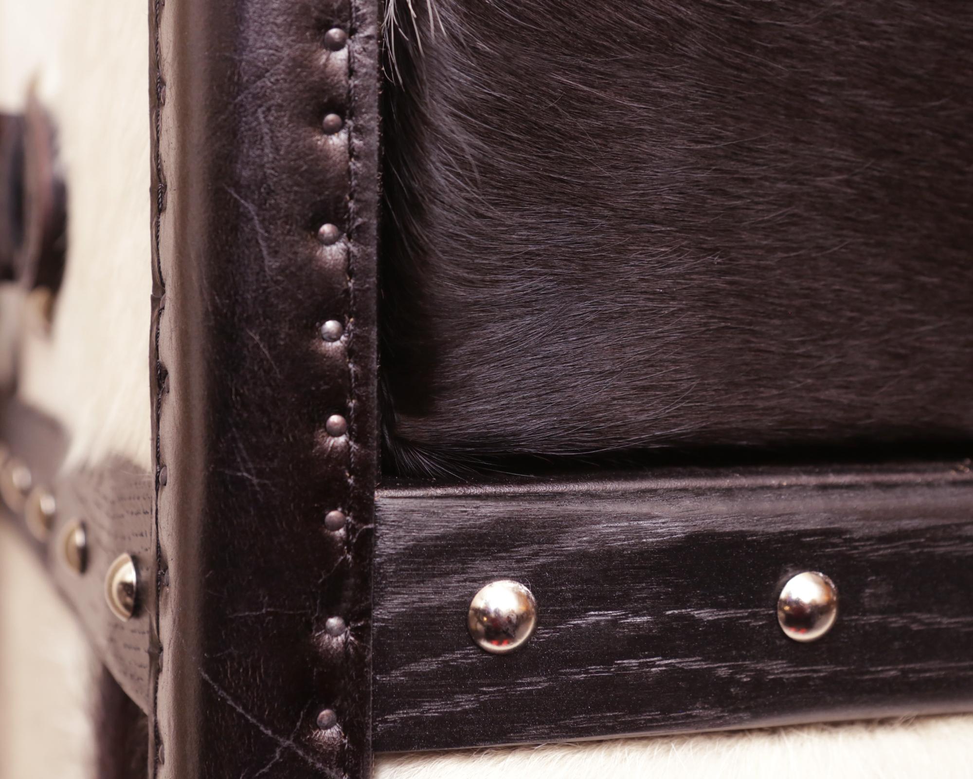 Contemporary Wild Black and White Cowhide Medium High Chest For Sale